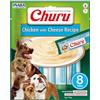 INABA Churu Snack per Cani Cremoso al Pollo e Formaggio - 1 Pack (8 Stick x 20gr) - Premietti per Cane Ipocalorici Morbidi e Deliziosi, Senza Conservanti o Coloranti Artificiali, Grain-Free