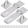 Kendwing 2 Pezzi Lucchetto Hasp Lock Porta,Chiusura Porta Serratura Della Porta Hasp in Acciaio Inossidabile Chiavistello,4 Pollici Chiusura a Lucchetto Argento,Padlock Hasp con Vite