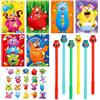 HOWAF Party Bags Filler, Monster Pens and Notepads Monster Tattoos Kids Party Supplies for Kids Boys Girs