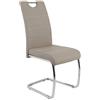Hela Tische, Flora Set da 1 sedia cantilever, con rivestimento in similpelle di colore beige, struttura tubolare a sezione circolare cromata, schienale con impugnatura, portata da 120 kg