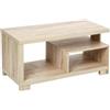 Avilia Tavolino Basso a 2 piani per Soggiorno - Tavolino per televisione - Tavolino da divano - Tavolino basso per tv - Tavolino da Salotto in Legno -Beige - 80x40x40 cm