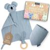 AMARI ® Panno per le coccole con tettarella e bavaglino, regali ideali per la nascita per bambini e bambine - regalo per neonato - set di regali in panno per coccole per la festa del bebè