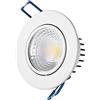 Vivida International VIVIDA - Faretto Jump LED, ad Incasso, Orientabile, 5W, 3000K (Luce Calda), 350Lm, Design Minimalista, Colore Bianco