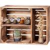 LAUBLUST Porta Spezie - Scaffale da Parete in Legno | Cassetta Autoportante per Cucina - Cassette per Vino (Fiammato, 50 x 17 x 40 cm | Formato Orizzontale)