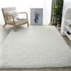 Treer Tappeto Salotto Moderno Peluche, Lavabile Morbido Tappeti per Soggiorno Tappeti per Interni Ultra Morbidi Tappeti, per Camera da Letto Home Decor (160x200cm,Bianco)