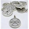 fitness bodybuilder gym Ciondolo medaglia con Anello Disco ghisa Scritta Fitness Bodybuilding Palestra Gym Palestra Crossfit per 10 Pezzi