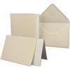 NEUSER PAPIER Set di 10 biglietti pieghevoli, formato DIN B6, 12 x 17 cm, 120 x 170 mm, con buste e foglie, struttura a coste, superficie color crema, camoscio vintage