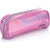 Favorit, Busta Glossy porta Trucco con cerniera, colore Rosa, ideale da borsetta, formato 22cm x 9cm x 6.5 cm