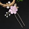Wambere 4 forcine per capelli da sposa, da sposa, con perle e fiore, a forma di U, in cristallo, per spose, damigelle, ragazze, colore viola D