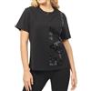 Emporio Armani EA7 T-Shirt da Donna Girocollo Logo Series in Cotone Organico AVS - 3DTT25 (M, Nero)