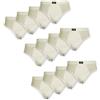 Fontana Calze 12 Paia di Slip Uomo in Cotone Bianco Taglia 50/52