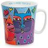 Egan Mug Collezione Laurel Burch Fantastic Felines. Oggetto Realizzato in Porcellana di Colore Celeste. La referenza è PLB21/1CX