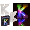 Out of the blue Lettera luminosa al neon K, altezza: 16 cm, per 2 micro batterie AAA, in confezione regalo