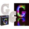 Out of the blue Lettera luminosa al neon G, altezza: 16 cm, per 2 micro batterie AAA, in confezione regalo