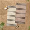 Catherine Lansfield Banded Stripe Cotone 75 x 150 cm Coppia Telo Mare Crema/Naturale