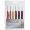 MILWARDS Set di uncinetti: Impugnatura Morbida in Gomma: Set di 6, Alluminio, Arcobaleno, 2.5,3,3.5,4,4.5,5 mm