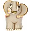THUN, Elefante Elly con Fiore in Ceramica Decorata a Mano, Versione Media, 12.1 x 9 x 11 cm h