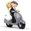 Mopec Y534 - Decorazione per Torta Nuziale, sposi in Moto, 17 cm