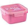 Snips Lunch Box Quadrato |Porta Merenda Bambini |Contenitore per Cibo |Decoro Unicorno | 4 chiusure di sicurezza |Colore Rosa | 0,80 LT | 15x15x7,5 | Made in Italy | 0% BPA