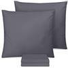 Utopia Bedding Pillowcases Set di 4 federe in 100% poliestere di dimensioni 65 x 65 cm di colore grigio, in morbida microfibra spazzolata