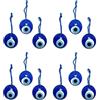 MYSTIC JEWELS Occhio turco da appendere in vetro contro il malocchio blu, per buona fortuna, 4 cm di diametro con acqua e filo, nazar boncuk, evil eye (12)