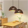 YNDD Lampadario Soggiorno Vintage Industriale E27, 2 pezzi Lampada Cucina a Sospensione Altezza Regolabile Luce Sospensione Retrò in Metallo Nero e Oro per Soggiorno Sala da Pranzo Camera da Letto Ø: 30 cm