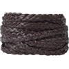 GORGECRAFT 5m*7mm*2mm Cordoncino di Cuoio Piatto Cordoncino di Cuoio Intrecciato Piegato Finta Pelle Corda Filo per Artigianato Cavigliere Girocollo Collana Creazione di Gioielli,Marrone Noce di Cocco