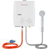 ThermoMate Scaldabagno a Gas Gpl Tankless, Portatile Istantaneo Scaldabagni, 10 kW, 50 mbar, per Esterno campeggio, barca, camper