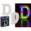 Out of the blue Lettera luminosa al neon D, altezza: 16 cm, per 2 micro batterie AAA, in confezione regalo