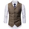 LQX Affari Gilet Uomo Classico Bavero Doppiopetto Blazer Gilet Uomo Senza Maniche Vestibilità Slim Tasche Gilet Uomo Urbano Cena Festa Striped Basic Gilet Uomo A-Coffee1 3XL