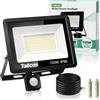Tailcas Faretto Led da Esterno con Sensore di Movimento, IP66 Impermeabile Faro 9000LM, 144 Leds 6500K Bianca Fredda -Luce a Led da Interno ed Esterno per Garage Cortile Giardino (100 Watt)