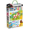 Liscianigiochi- Giocare Educare, Life Skills Baby Puzzle e Flash Cards La Fattoria, Taglia Unica, 72699
