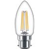 Philips Lighting Lampadina LED Oliva Filamento, Equivalente a 40W, Attacco B22, Luce Bianca Calda, non Dimmerabile