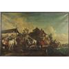 Dipinto Antico Paesaggio Italia 700 Pittura Olio su Tela Cornice Coeva