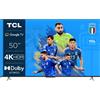 TCL Smart TV 50 Pollici 4K Ultra HD Display LED Sistema Google TV Nero 50P638