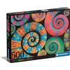 Clementoni Colorboom Collection-Curly Tails-500 Pezzi Gradient, Puzzle Colori, Orizzontale, Divertimento Per Adulti, Made In Italy, Multicolore, 35519