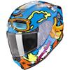Scorpion Casco Moto Bambino Integrale Scorpion EXO-JNR FUN Blu Aranci