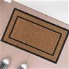 BAKAJI Tappeto Zerbino Rettangolare In Fibra Di Cocco e Gomma 45 x 75cm Beige e Marrone