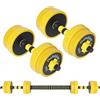BAKAJI Set Manubri da 10kg (4x1kg+4x1.25kg) con Bilanciere Pesi per Fitness Allenamento