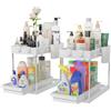 BAKAJI Set 2 Organizer Sottolavello Bianco Bagno Cucina Cassetto Scorrevole Salvaspazio