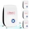Hillylolly Repellente Ultrasuoni Insetti, Hillylolly 4 Pack Repellente Ultrasuoni Zanzare, Anti Topi Ultrasuoni Interno, Antizanzare Elettrico Ultrasuoni, Ultrasuoni per Formiche,Zanzare,Ragni,Mosche,Scarafaggi