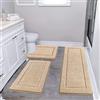 Pauwer Set di 3 Tappeto Bagno Antiscivolo, Tappeto Doccia Super Assorbente in Microfibra, Tappetino Bagno Ultra Morbido, Lavabile in Lavatrice, Pelo Lungo Tappetino Doccia per il Bagno, Vasca, Wc