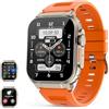 Hapax 2023 NUOVO UItra Smart Watch Ultra Series8 NFC Smartwatch 49mDonna Bluetooth Chiamata Impermeabile Wireless Ricarica Bracciale Fitness(Arancione)