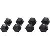 DIAMOND JK SET 8 COPPIE MANUBRI GOMMATI ESAGONALI 22,5-30KG Manubrio