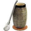 Mate Green Set con tazza in ceramica per tè Yerba Mate ● Tazza da tè Mate 260 ml ● Cannuccia in acciaio inox Bombilla 19 cm ● Tappi in sughero ● Stainless Steel Straw and Ceramik yerba mate tea cup
