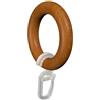 Flairdeco Flair Deco 11052008 - 1022 Anelli con Gancio Pieghevole per 20 mm Diametro aste per Tende, Contenuto della Confezione 10 Pezzi, Verniciato ciliegio in Legno