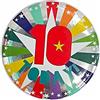 amscan-10 Oggi Badge di Compleanno, Multicolore, 9912111