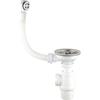 Wirquin 30723095 30723095-Set Completo di piletta lavello 1 Vassoio con sifone Classico, Cromato e Bianco