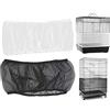 Naisfei 2 Pezzi Gabbia per Uccelli Copertura in Nylon, Rete Regolabile Catcher di Piume Semi a Gonna Morbida, Guardia di Birdcage (Bianco, Nero)