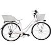 Cicli Tessari - bicicletta donna bici da passeggio city bike 28 trekking shimano 6v con cesto colore bianco